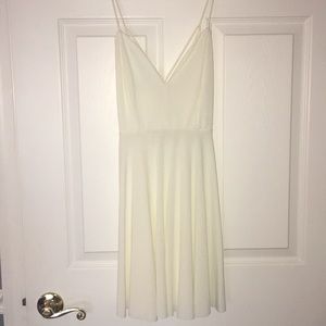 White strappy dress with cinched waist